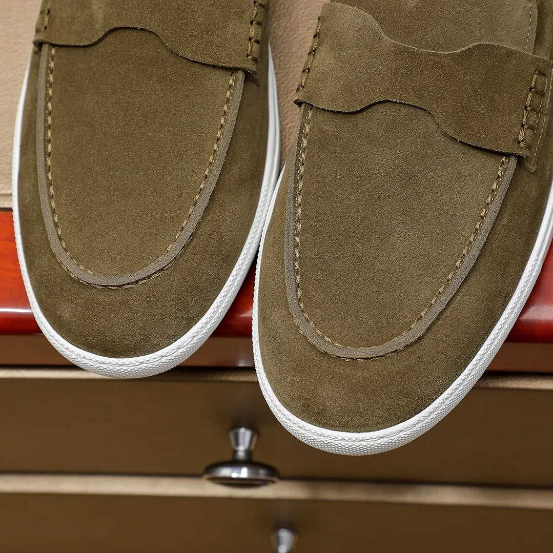 Men's shoes 💰500💰 HERMES Hermès high-end quality original order -Original: imported 🔝Nappa calfskin, frosted cowhide, outer seaming process -Inside: water-dyed cowhide -Outsole: original TPR rubber outsole -Super high quality control·Fine workmanship: High-end, extravagant, and grade) Size: 39-45 (38, 46, can be customized)